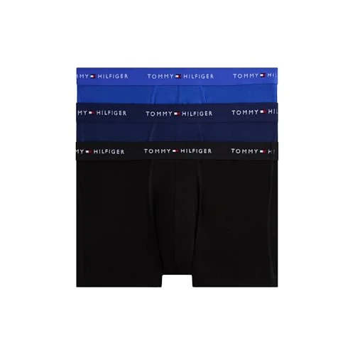 Tommy Hilfiger Calzoncillos bóxer Trunks Hombre Pack de 3 Tejido elástico, Multicolor (Nob BLU/PRP Nvy/Blk), M
