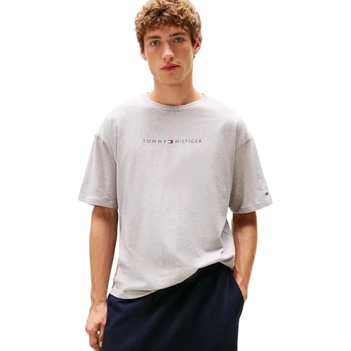 Zeitlich begrenztes Angebot: Tommy Hilfiger Herren T-Shirt Kurzarm Logo mit Rundhalsausschnitt, Grau (Light Grey Heather), M von 34.90 € auf 18.81 € (46% Rabatt)