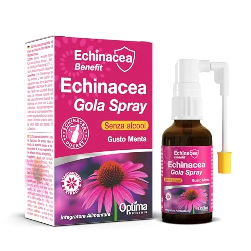 Spray de gorge, spray pour la gorge, soutien immunitaire, avec Echinacea Purpurea, sans alcool, goût menthe - 20 ml Echinacea Benefit