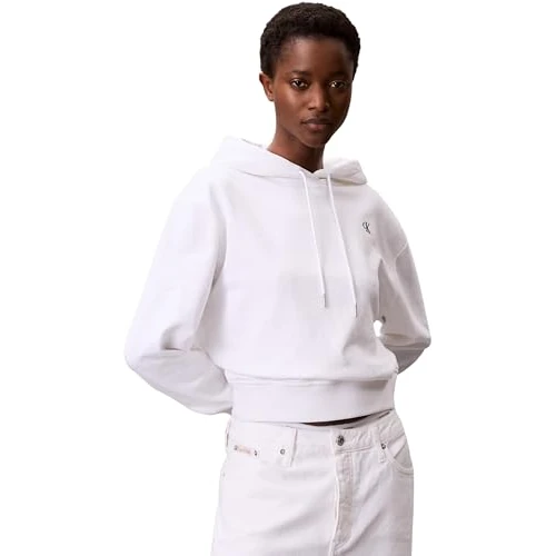 Calvin Klein LS Archive Terry Po Hood Lv047C224G Felpe, White (Brilliant White), M Donna