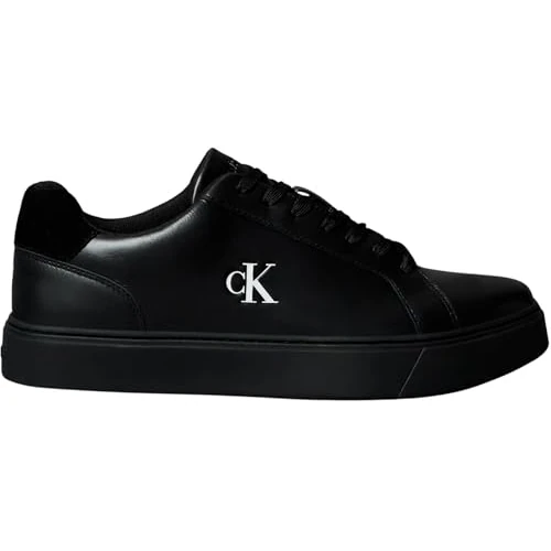 Calvin Klein Herren Cupsole Sneaker Classic Laceup aus Leder, Schwarz (Triple Black), 47