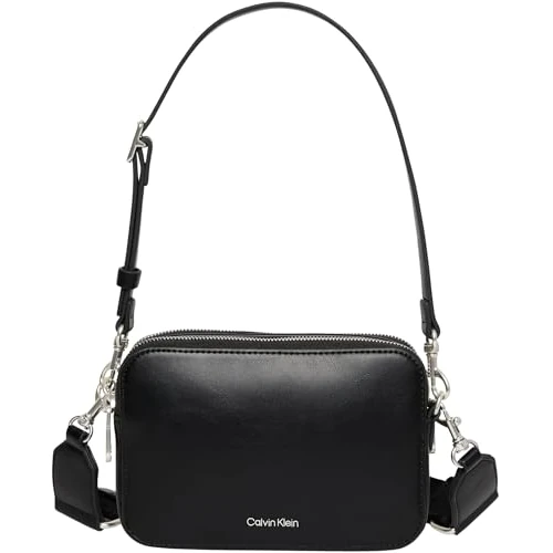 Offre limitee: Calvin Klein Webbing Double Strap Camera Bag Lv04F3165G, Crossover Femme, Black (Black/Shiny Nickel), Taille Unique de 81.49 EUR a 81.49 EUR (economie 0%)