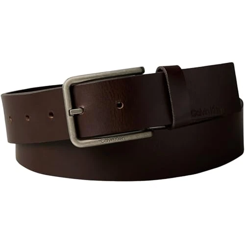 Offre limitée : Calvin Klein Ceinture Homme Warmth Buckle Smooth 3,5 cm Boucle Carrée, Marron (Ck Dark Brown/Antique Silver), 135 cm de 49.90 € à 34.95 € (30% de remise)