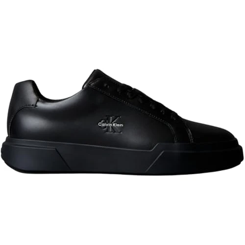 Calvin Klein Uomo Sneakers con Suola Preformata Chunky Laceup in Pelle, Nero (Triple Black), 44