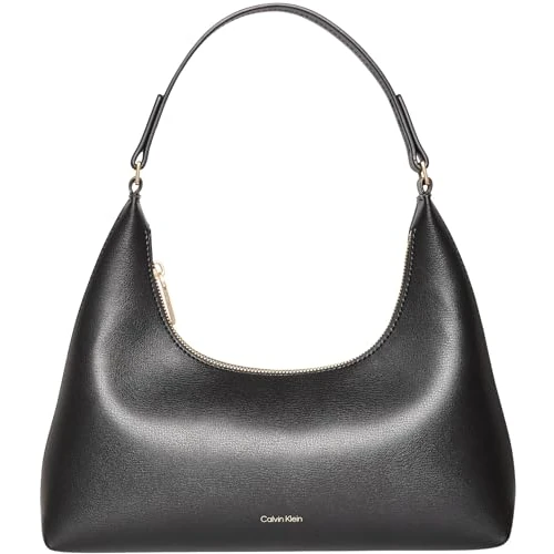 Calvin Klein Women's FOIL LOGO SHOU﻿LDER BAG LV04F3272G Crossover, Black (Black/Toasted Coconut), One Size
