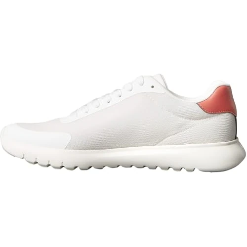 Calvin Klein Baskets Homme Eva Mesh avec Logo, Blanc (Bright White/Burnt Sienna), 39