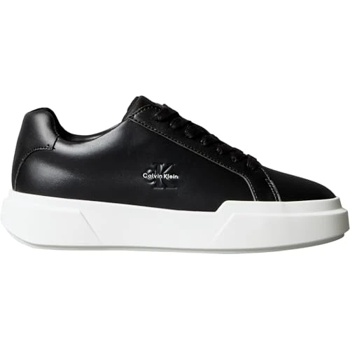Oferta limitada: Calvin Klein Sneaker con Suela Cupsole Mujer Chunky Laceup de Piel, Negro (Black/Bright White), 37 de 129.90 € a 39.96 € (ahorro 69%)