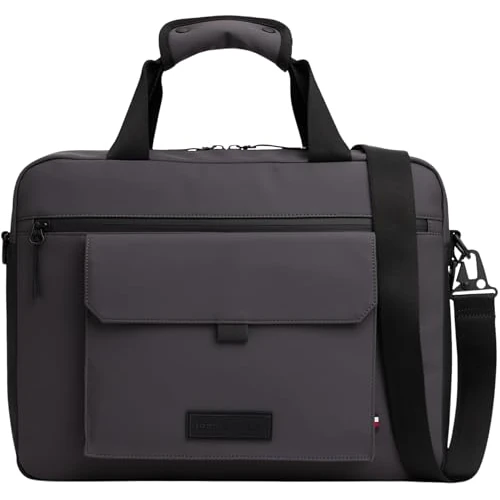 Tommy Hilfiger Th Seasonal Computer Bag Am0am13646, Sac d'ordinateur Homme, Grey (Charcoal Gray), Taille Unique