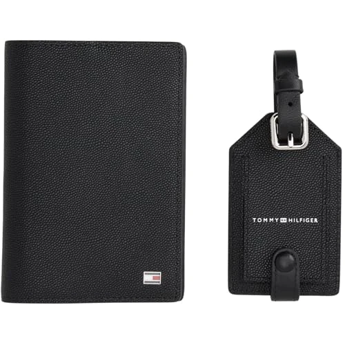 Offerta a tempo: Tommy Hilfiger TH Flag Passport Holder & Tag Am0am13606, Confezione Regalo Uomo, Black (Black), One Size - 0% da 52.00 € a 52.00 €