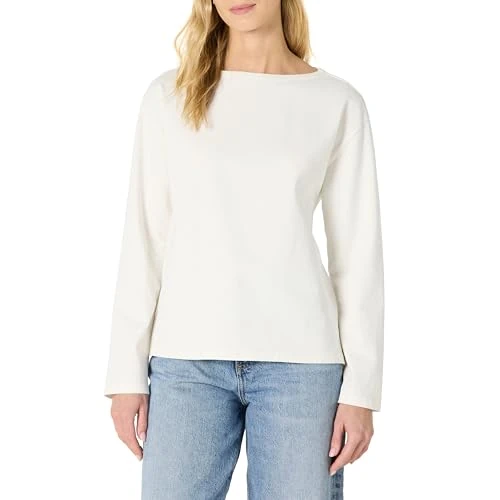 Offerta a tempo: Amazon Essentials Top a Maniche Lunghe in 100% Cotone Pesante con Scollo a Barchetta e Vestibilità Comoda Donna, Bianco Guscio D'uovo, XS - 0.00% da 16.12 € a 16.12 €