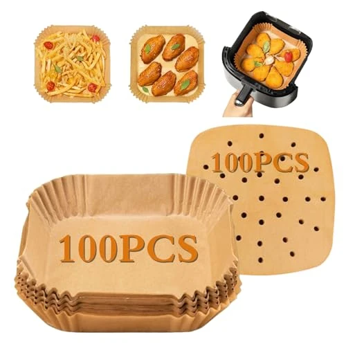 Mokaskaidj 200 stuks papier voor luchtfriteuse, Rechthoekig Papier Perkamentaccessoires