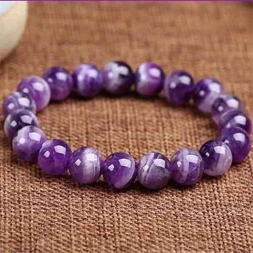 1 bracelet avec cristaux d'améthyste, fait main avec des pierres violettes, unisexe, cadeau pour amis, usage quotidien, format solide non parfumé