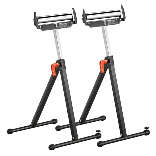 Offerta a tempo: VEVOR Supporti a Rulli, 2 PZ, Supporto a Rulli Pieghevole, Carico di 113 kg Altezza Regolabile 685,8 a 1092,2 mm Pieghevoli per Impieghi Gravosi con Testa a Rulli in Acciaio Lucidato e Guide per Bordi - 7% da 54.99 € a 50.90 €