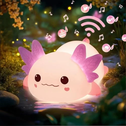 Offre limitee: MeWaii Axolotl Lampe Veilleuse Silicone Tactile pour Enfants, Veilleuse Rechargeable avec 3 Niveaux de Luminosité et 4 Sons Apaisants, Lampe de Chevet pour Bébé et Enfant,Cadeau Décoratif Chambre Bébé de 19.99 EUR a 16.99 EUR (economie 15%)