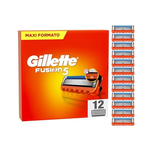 Offerta a tempo: Gillette Fusion5 12 Lamette di Ricambio per Rasoio, Con Striscia lubrificante per — 30% da 50,01 € a 34,99 €