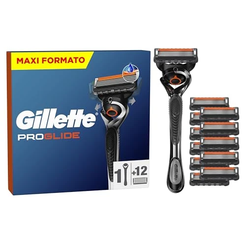 Begrenztes Angebot: Gillette Fusion5 Rasierer für Männer — Inkl. 1 Gillette Nassrasierer, 12 Ersatzklingen mit Gleitstreifen für ein sanftes Gleiten und 5 Klingen für eine Gründliche, Langanhaltende Rasur von 55.24 EUR auf 41.98 EUR (Rabatt 24%)