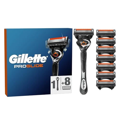 Offre limitée : Gillette Rasoir Pour Hommes Proglide Et 8 Recharges, Manche Réutilisable Et Cartouches A 5 Lames, Tête De Rechange Avec Une Bande Lubrifiante x2 Et Une Lame De Précision Pour Un Rasage Net Du Visage de 38.90 EUR à 31.90 EUR (remise 18%)