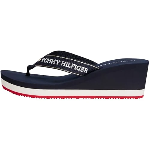 Limited offer: Tommy Hilfiger Women's Wedge Summer Sandal Fw0fw08858 Flip Flops from 54.90 EUR to 27.20 EUR (save 50%)