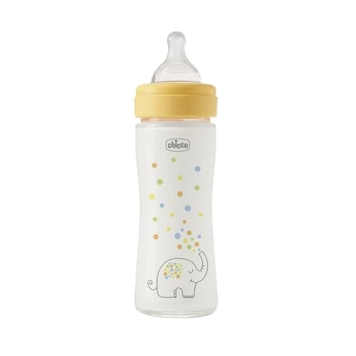 Offerta a tempo: Chicco Biberon Perfect Easy Flusso Lento, con Tettarella Physio in Morbido Silicone e Finitura Soft Sense, Anticolica, Riduce Rigurgito e Irritabilità, Bottiglia in Vetro da 240ml, 0 Mesi+, Neutro - 32% da 13.49 € a 9.20 €