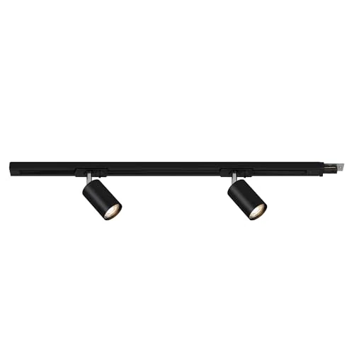 Limitiertes Angebot: BRILONER - Schienensystem Rail Erweiterungsset, 2x GU10 Spots schwenkbar, erweiterbar, Lichtschienensystem Decke, Strahler Schiene, Deckenlampe, Deckenleuchte, Spotlight, 0,75 m, Schwarz von 34.95 EUR auf 23.02 EUR (Spare 34%)