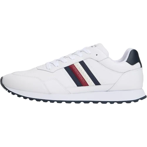 Tommy Hilfiger Runner Sneaker Hombre New Eva Stripes Low Top, Blanco (White), 46