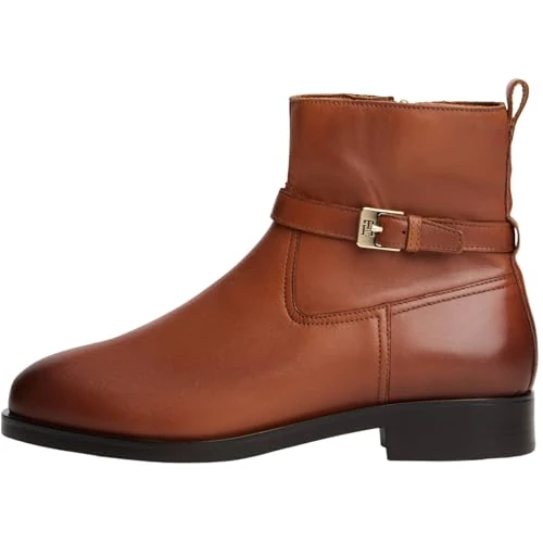 Offerta a tempo: Tommy Hilfiger Donna Stivaletti Buckle Riding in Pelle, Marrone (Legacy Brown), 37 - 30% da 159.90 € a 111.99 €