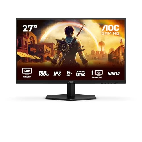 Oferta limitada: AOC Q27G42XE Gaming Monitor 27 Pulgadas 180Hz Panel Fast IPS, 1ms GtG, HDR10, G-Sync Compatible, Altavoces, (2560x1440 HDMI 2X 2.0 DP 1x 1.4) Negro de 139.00 € a 139.00 € (ahorro 0.00%)