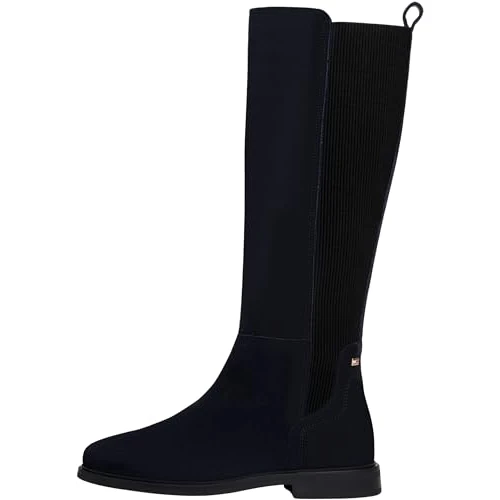 Tommy Hilfiger Damskie FLAGA ZAMSZOWE DŁUGI BOOT FW0FW08779 Wysokie kozaki, Niebieskie (Space Blue), 4, Niebieski kosmiczny niebieski, 37 EU