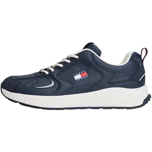 Limited-time offer: Tommy Jeans Men’s Runner Trainers with Logo, Blue (Dark Night Navy), 10.5 from 63.25 £ to 63.25 £ (save 0.00%)