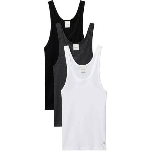 Limited-time offer: Calvin Klein Women's 3 Pack Scoop Neck Cotton Tank Tops, Multicolor (Black/White/Charcoal Heather), M from 45.00 GBP to 29.53 GBP (save 34%)