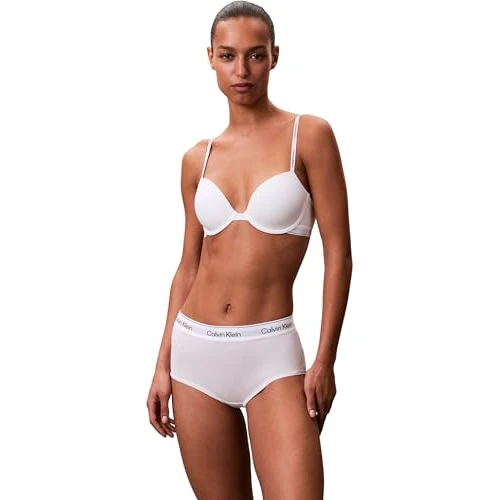 Calvin Klein Donna Reggiseno a Mezza Coppa Lightly Lined con Fascia con Logo, Bianco (White), 34B