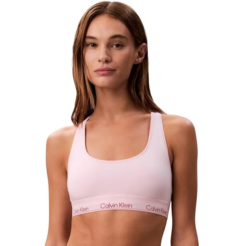 Calvin Klein Women’s Unlined Bralette with Logo Underband, Pink (Potpourri), XXS