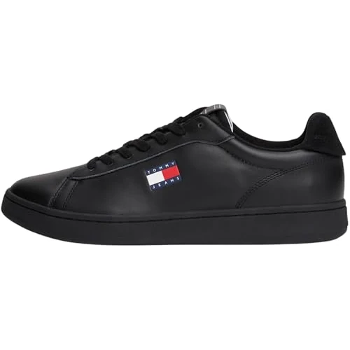 Tommy Jeans Uomo Sneakers con Suola Preformata Archive '98 in Pelle, Nero (Black), 46