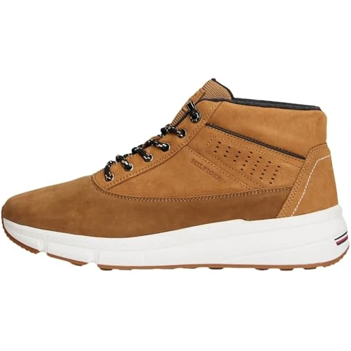 Limitiertes Angebot: Tommy Hilfiger Herren Low Boot Stiefel Hybrid aus Leder, Braun (Desert Khaki), 42 von 115.42 EUR auf 115.42 EUR (Spare 0%)