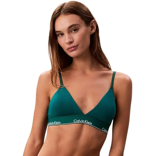 Limited-time offer: Calvin Klein Women’s Lightly Lined Triangle Bra with Logo Band, Blue (Turf), L from 40.00 GBP to 26.60 GBP (save 34%)