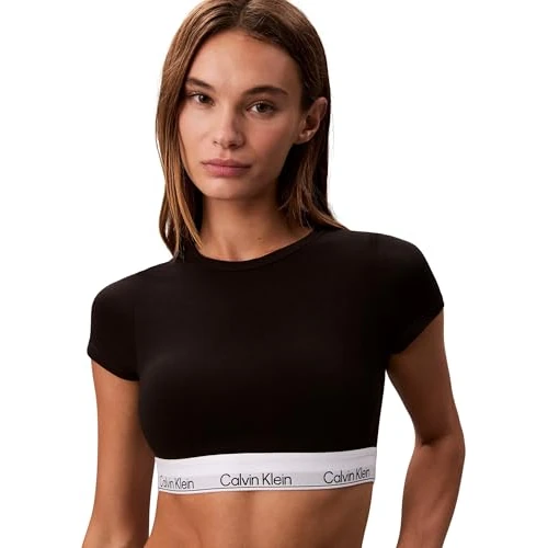 Calvin Klein Dames T-Shirt Bralette LV00QF8495 Bralette, Zwart (Zwart), M, Zwart (zwart), M
