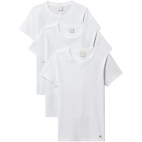 Offerta a tempo: Calvin Klein Donna T-Shirt Maniche Corte Confezione da 3 Cotton Tee con Scollo Rotondo, Bianco (White/White/White), S - 45% da 59.90 € a 33.05 €