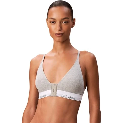 Zeitlich begrenztes Angebot: Calvin Klein Damen Bralette Lightly Lined Triangle Tiefer Ausschnitt, Grau (Grey Heather), S von 42.90 € auf 15.35 € (64% Rabatt)