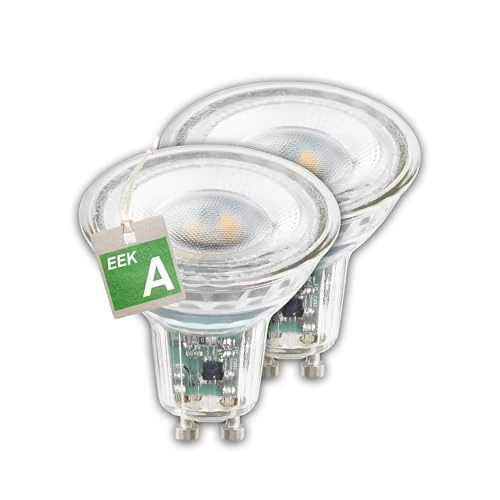 Offerta a tempo: BRILONER - Classe A Set di 2 lampade LED GU10 in vetro, luce bianca calda, 4,7W, 850lm, lampadina, illuminante, 50x56 mm - 23% da 12.99 € a 9.99 €