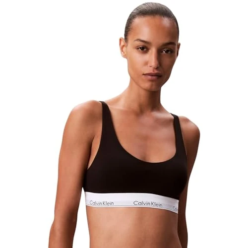 Offerta a tempo: Calvin Klein Donna Bralette Lightly Lined con Fascia con Logo, Nero (Black), L - 47% da 39.90 € a 21.19 €