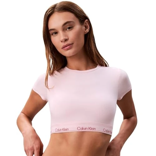 Offerta a tempo: Calvin Klein Donna T-Shirt a Bralette Collo Alto, Rosa (Potpourri), XS - 51% da 44.90 € a 22.00 €