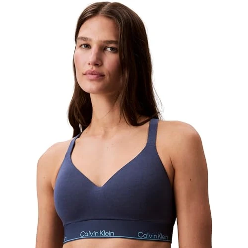 Offerta a tempo: Calvin Klein Donna Bralette Lift con Fascia con Logo, Blu (Dark Denim), XXS - 39% da 47.90 € a 29.06 €
