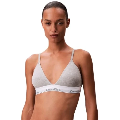 Calvin Klein Dames licht gevoerde driehoek LV00QF8498 driehoek, grijs (grijs heide), XL, Grijs (Grey Heather), XL