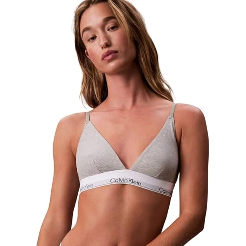 Calvin Klein Women's Unlined Triangle LV00QF8508 Triangle, Grey (Grey Heather), XL