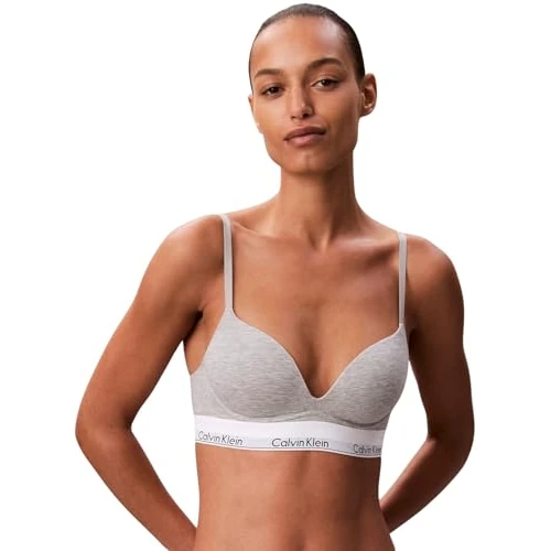 Calvin Klein Damen Push-Up BH Plunge Gepolstert, Grau (Grey Heather), 70A