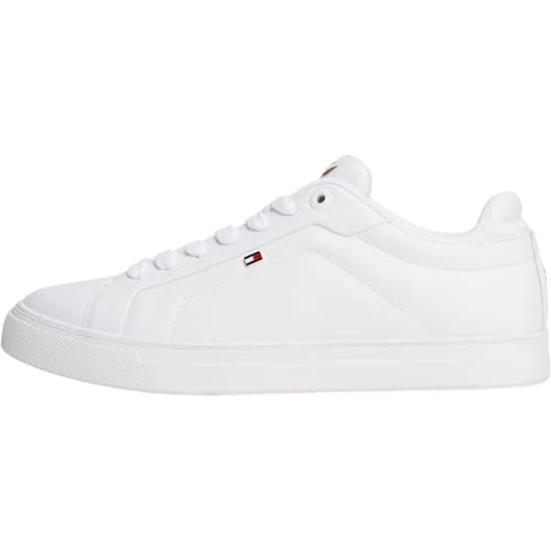 Offerta a tempo: Tommy Hilfiger Donna Sneakers con Suola Preformata Icon Court in Pelle, Bianco (White), 35 - 15% da 99.90 € a 84.99 €