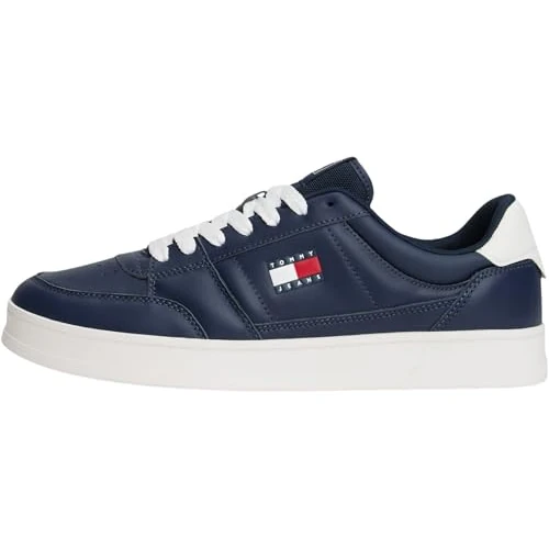 Zeitlich begrenztes Angebot: TOMMY JEANS Herren Cupsole Sneaker The Greenwich New aus Leder, Blau (Dark Night Navy), 41 von 99.90 € auf 69.95 € (30% Rabatt)