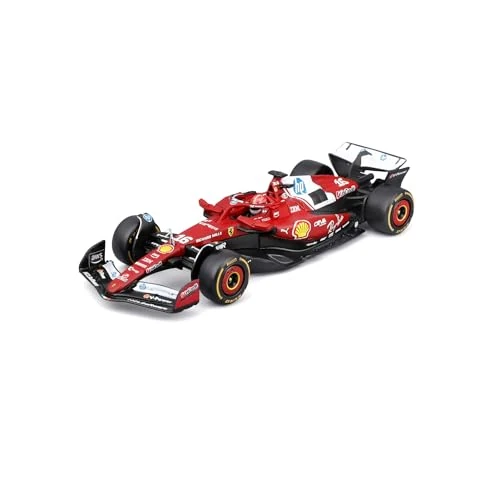 Offre limitée : Bburago - Ferrari SF-25 F1 2025#16 Leclerc avec Casque, Voiture Diecast à l'échelle 1:43, réplique détaillée avec vitrine et Socle, Licence Officielle Ferrari, âge recommandé 14+ Ans de 24.99 € à 24.99 € (0.00% de remise)