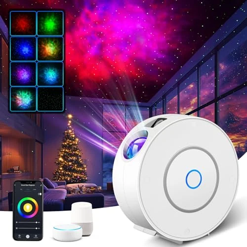 Limitiertes Angebot: Fokky Smart Sternenhimmel Projektor, WLAN Galaxy Projector mit Sprachsteuerung/APP-Steuerung/Timer, Sternenprojektor Funktioniert mit Alexa&Google Assistant, Sternenhimmel Lampe für Kinder Erwachsene von 29.99 EUR auf 21.99 EUR (Spare 27%)