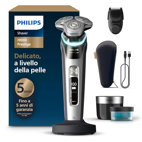 Philips Shaver i9000 Prestige, Nat & Droog Elektrisch Scheerapparaat, Skin IQ-technologie, Triple Lift & Cut-systeem, roterende DualSteel Precision-mesjes, baardstyler, Model XP9204/33